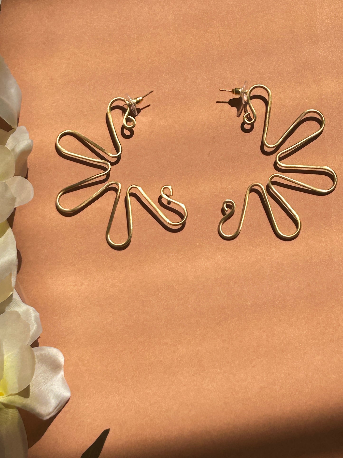Golden Bloom Hoop Earrings