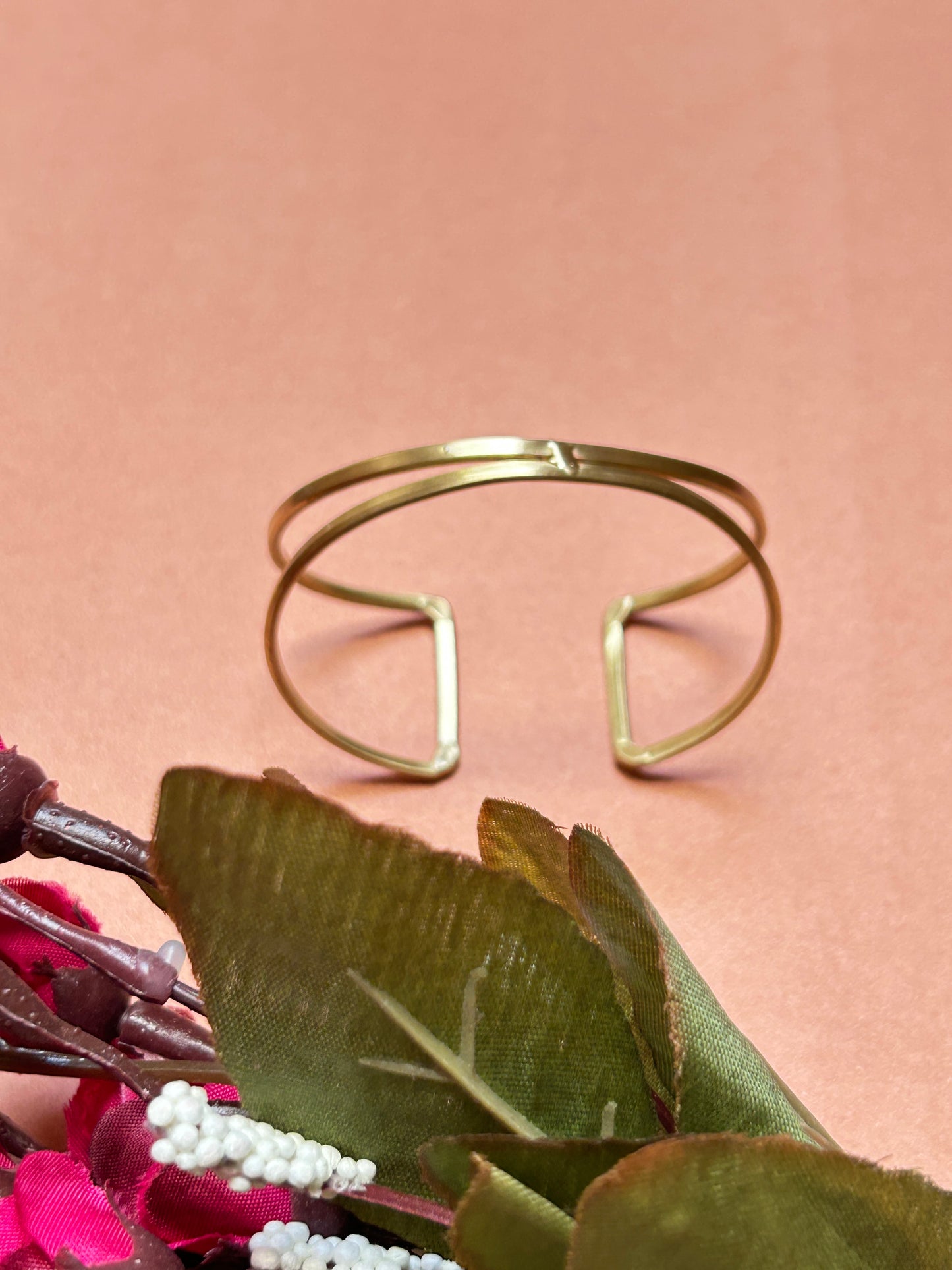 Minimalist Brass Adjustable Cuff Bracelet