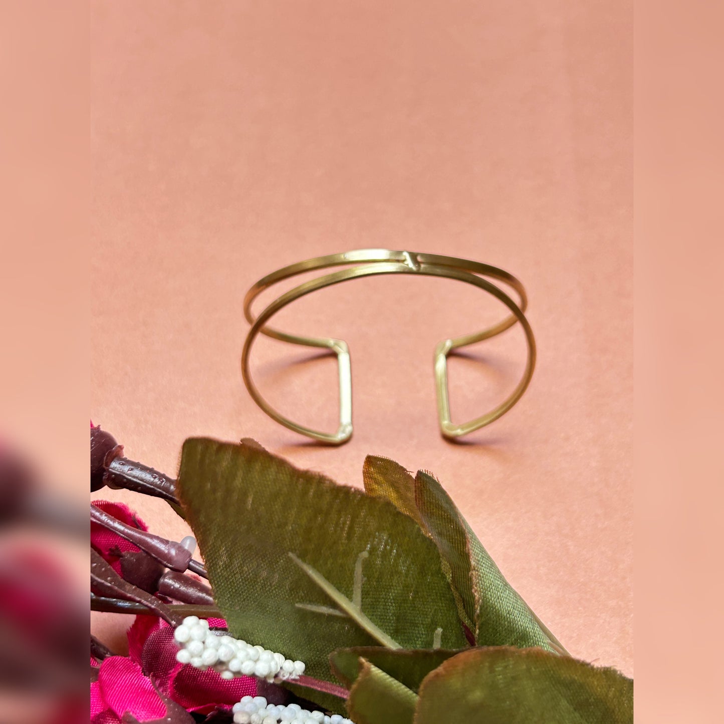 Minimalist Brass Adjustable Cuff Bracelet