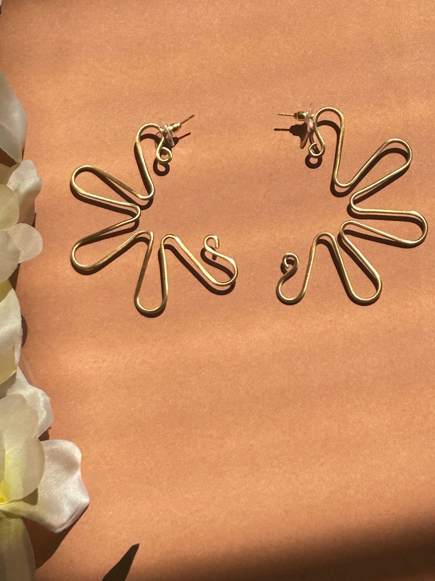Golden Bloom Hoop Earrings - CharmsCrafted