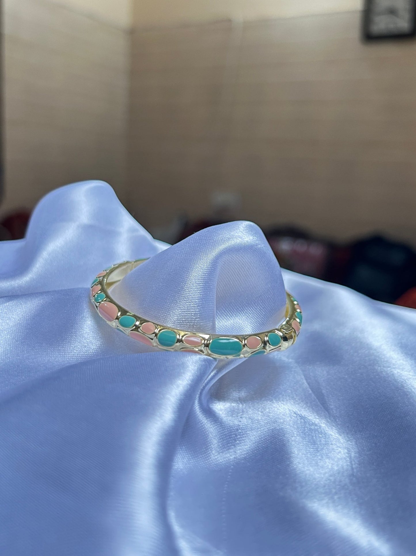 Golden Enamel bangle - CharmsCrafted