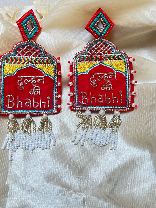CharmsCrafted beaded antitarnish jhumka earrings  for relatives— lightweight, handmade, perfect for haldi & mehndi 