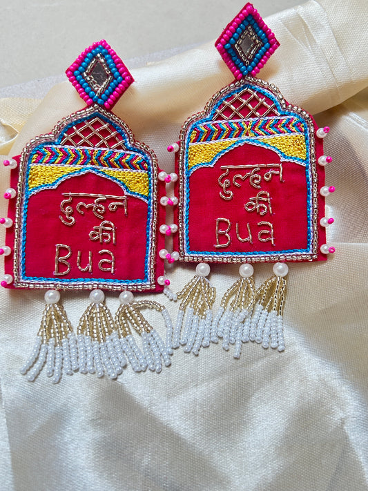 CharmsCrafted beaded antitarnish jhumka earrings  for relatives— lightweight, handmade, perfect for haldi & mehndi 
