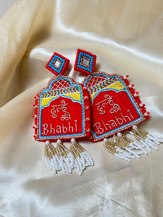 CharmsCrafted beaded antitarnish jhumka earrings  for relatives— lightweight, handmade, perfect for haldi & mehndi 