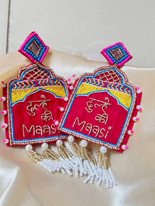 CharmsCrafted beaded antitarnish jhumka earrings  for relatives— lightweight, handmade, perfect for haldi & mehndi 