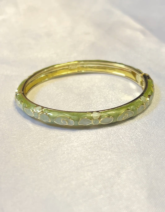 Green and blue Enamel bangle