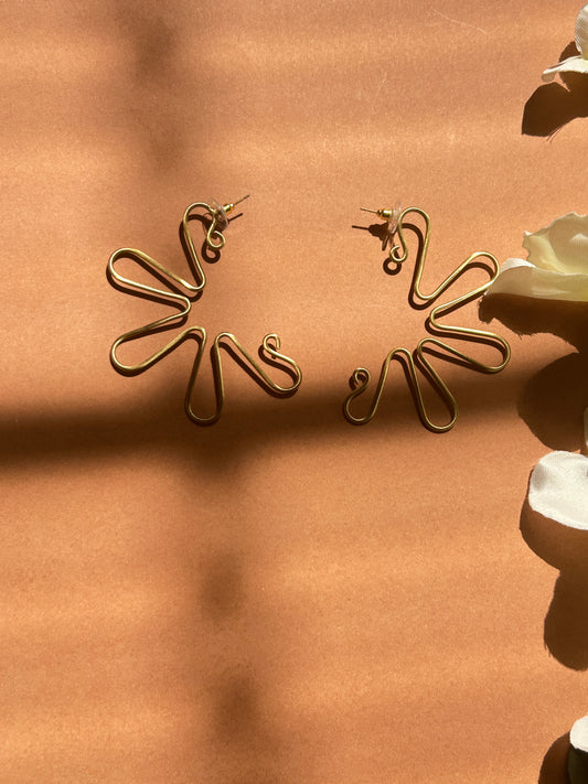 Golden Bloom Hoop Earrings