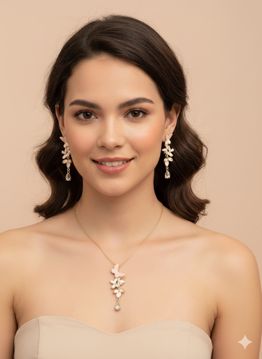 Butterfly necklace set