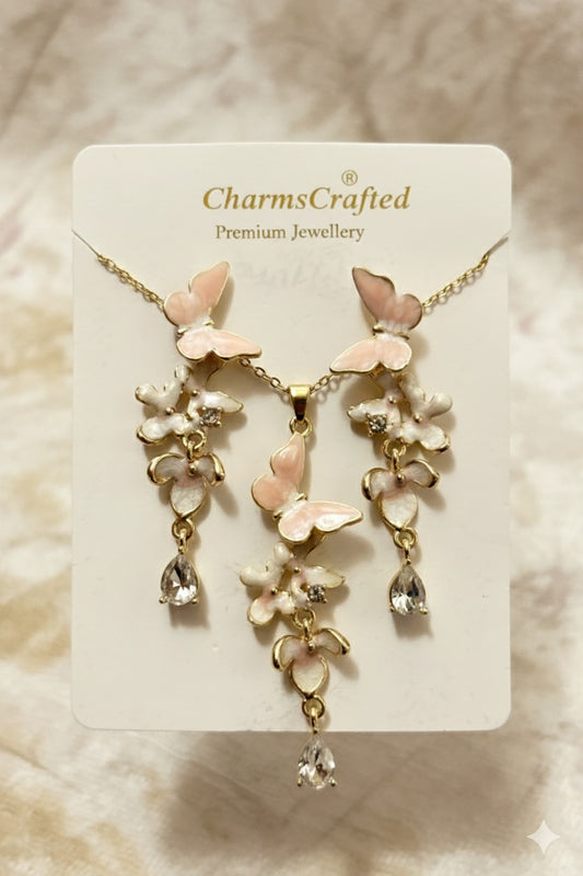 Butterfly necklace set