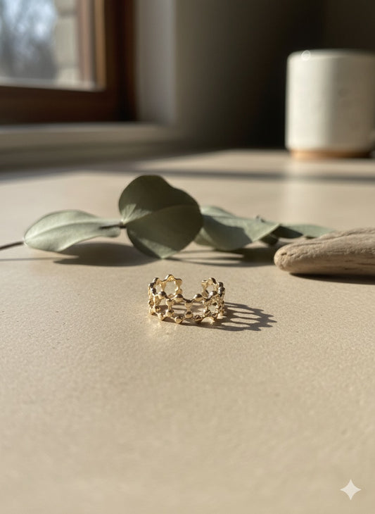 Adjustable Geometric lace ring