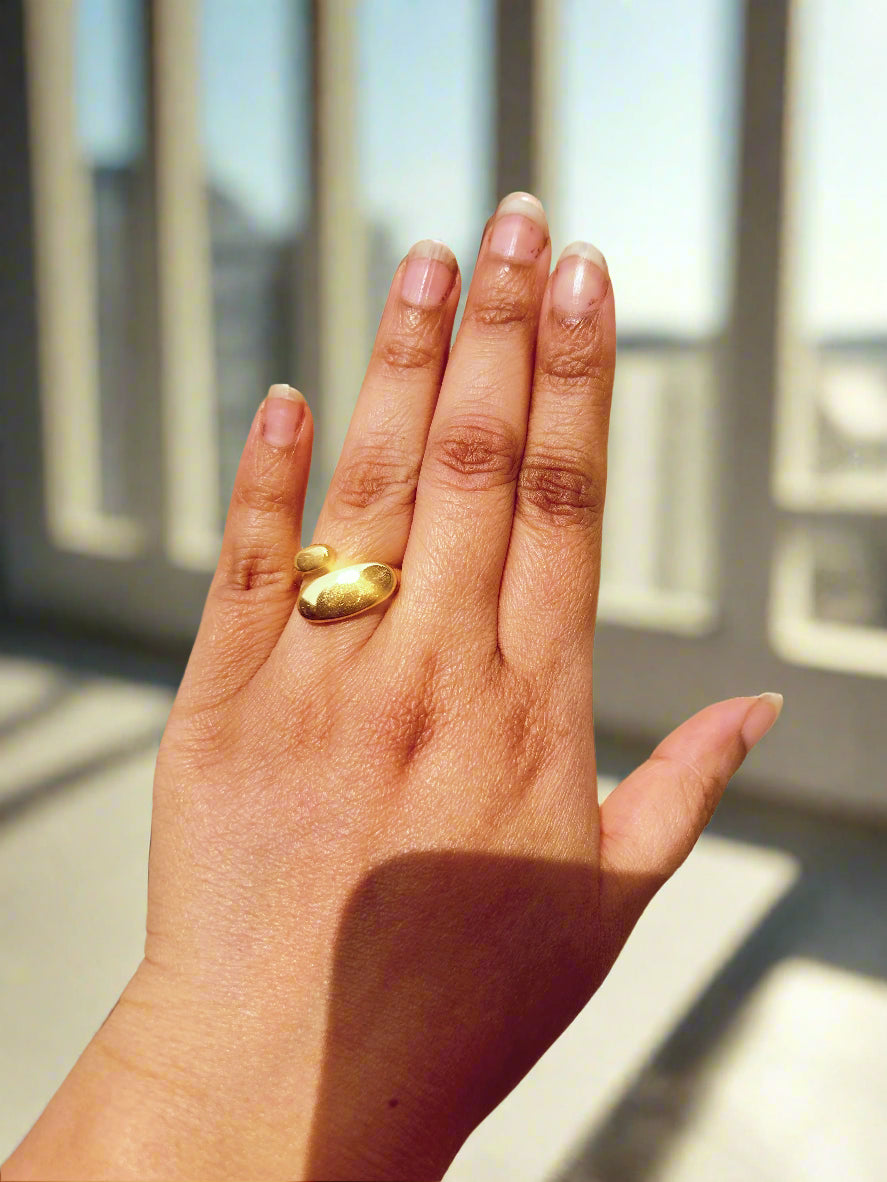 Gold Plated Elara Curve Ring