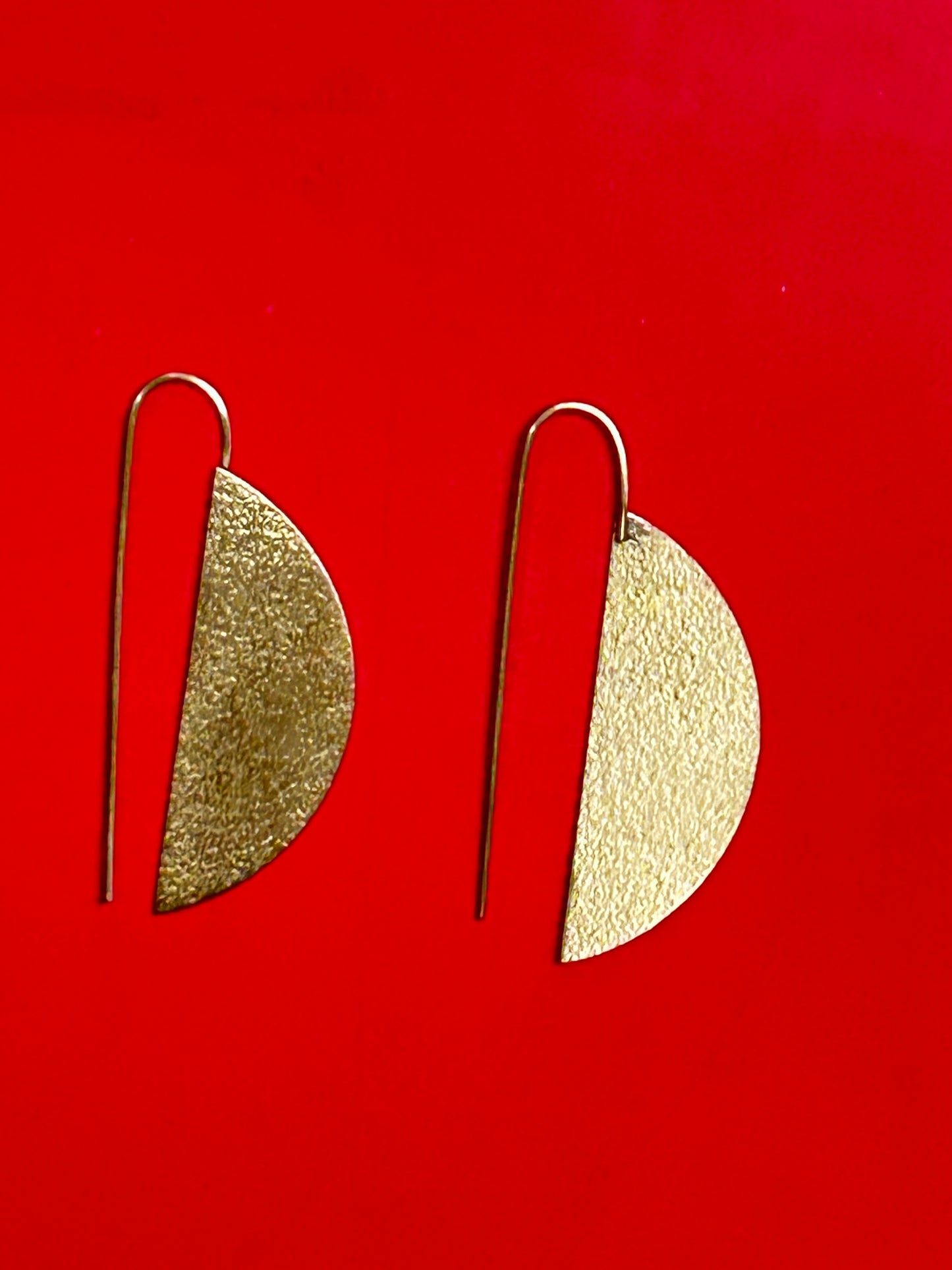 Golden Crescent Drop Earrings