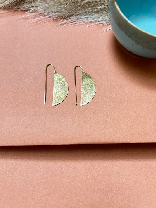 Golden Crescent Drop Earrings