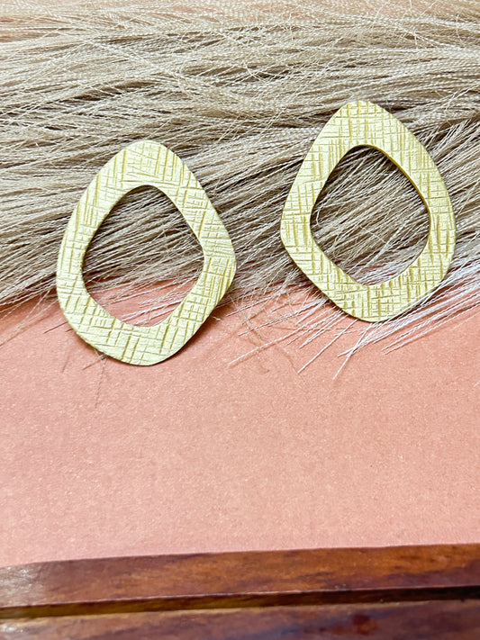 Textured handcrafted brass Hollow Earrings