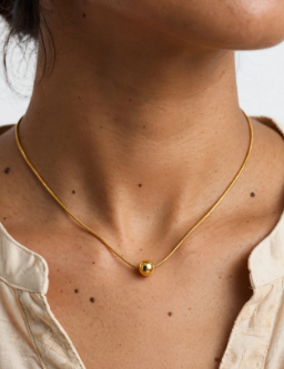 Elegant Gold Dainty Ball Necklace
