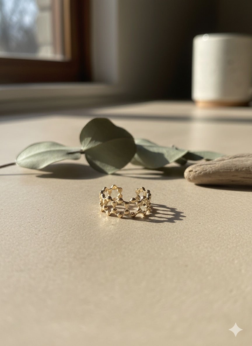 Adjustable Geometric lace ring - CharmsCrafted