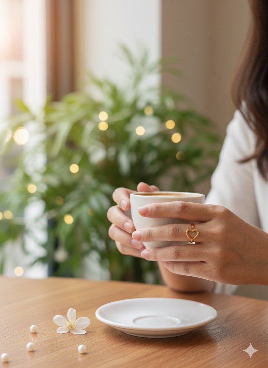 Adjustable Open Heart Ring - CharmsCrafted