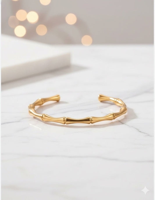 Bamboo open bracelet - CharmsCrafted