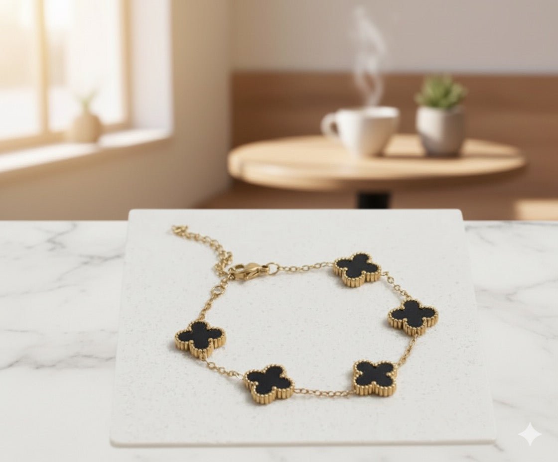 Black clover bracelet - CharmsCrafted