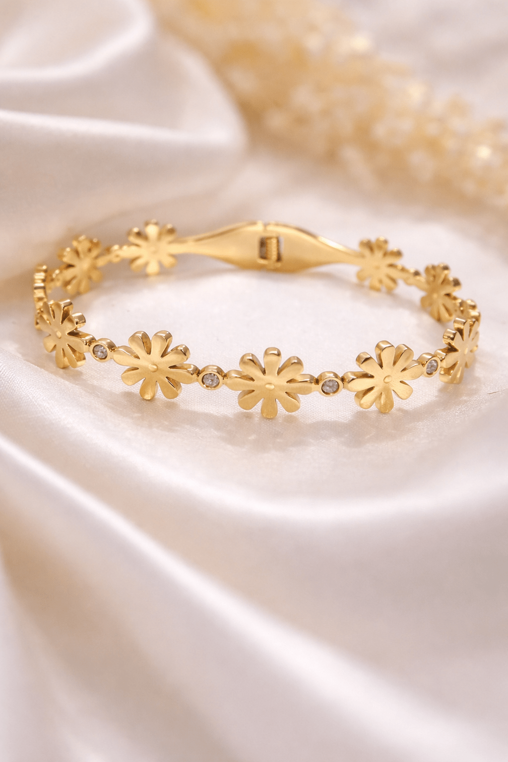 Flat lay of Blossom bracelet - CharmsCrafted