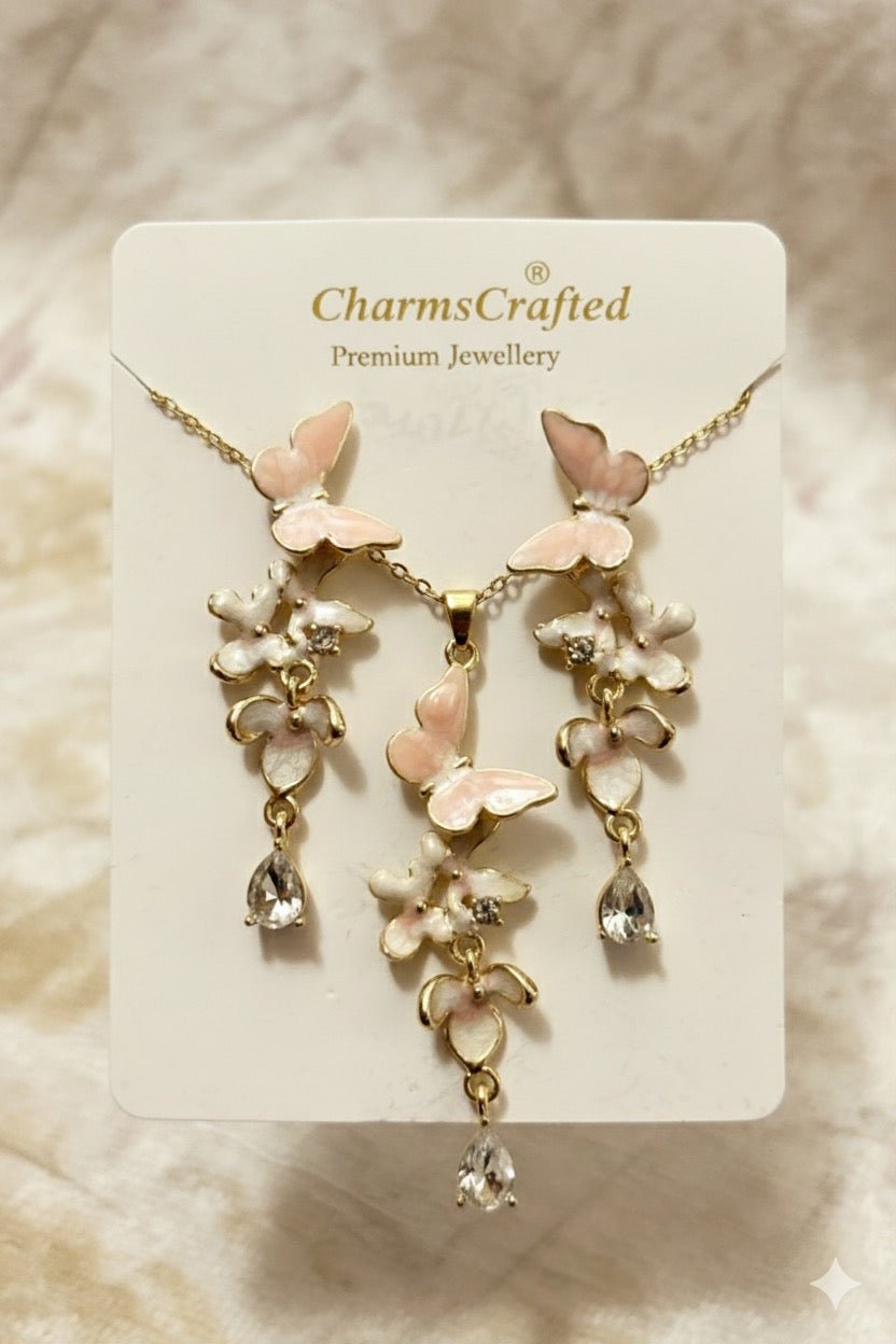 Butterfly necklace set - CharmsCrafted