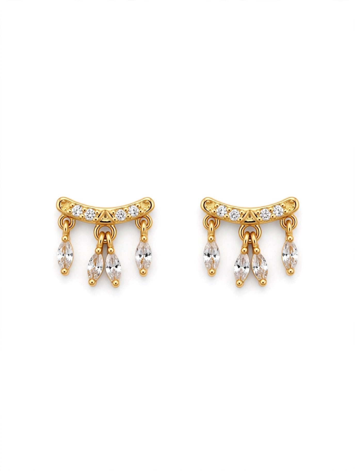 Celeste Marquise Chandelier Flat Back Earring - CharmsCrafted