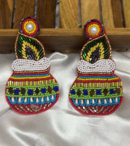 Dahi handi earrings - CharmsCrafted