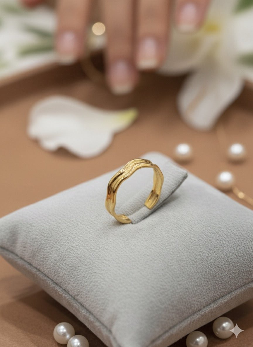 Dainty star and band adjustable ring(combo ) - CharmsCrafted