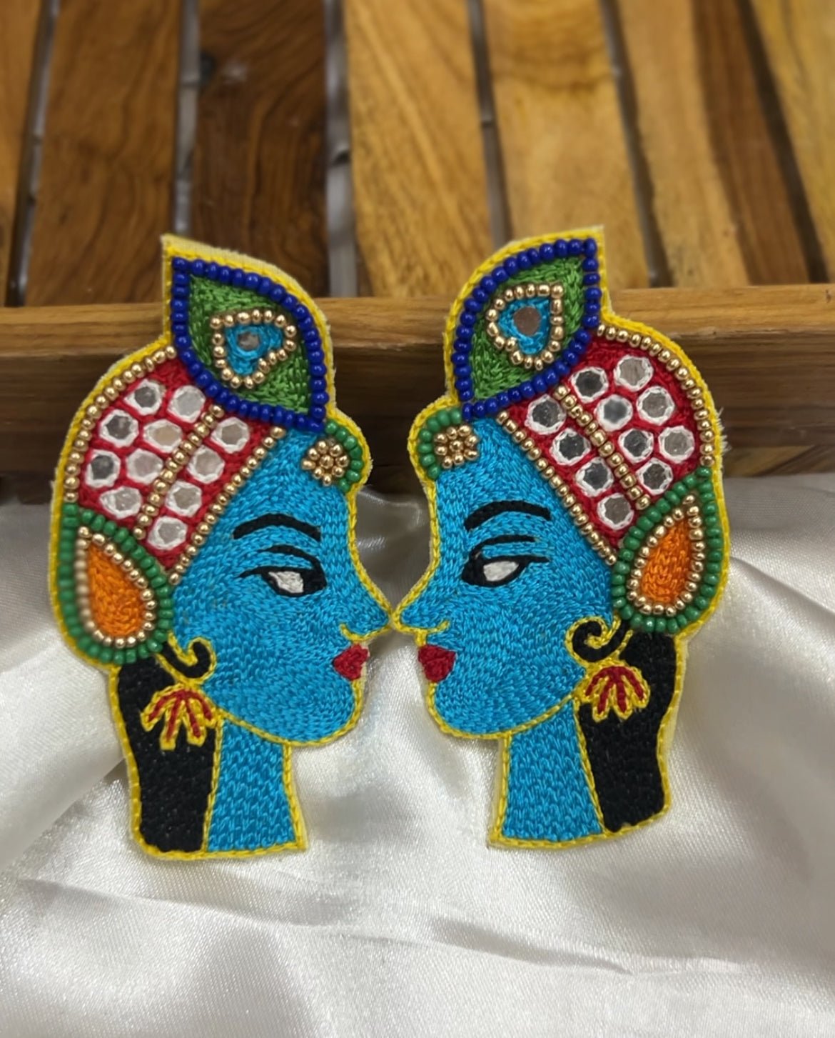 Divine Love Krishna–Radha Statement Earrings - CharmsCrafted