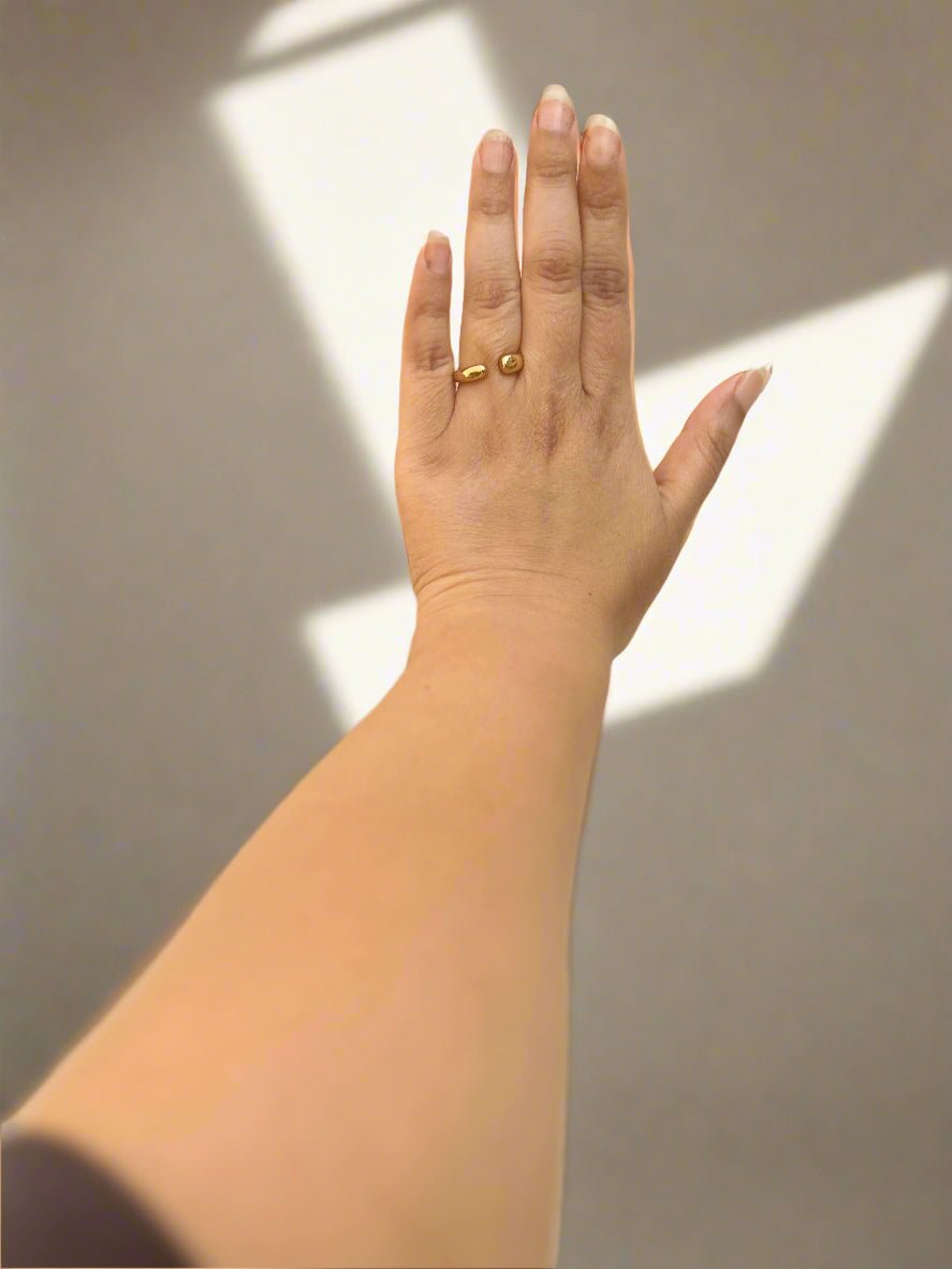 Eclipse Gold Plated Open Ring - CharmsCrafted