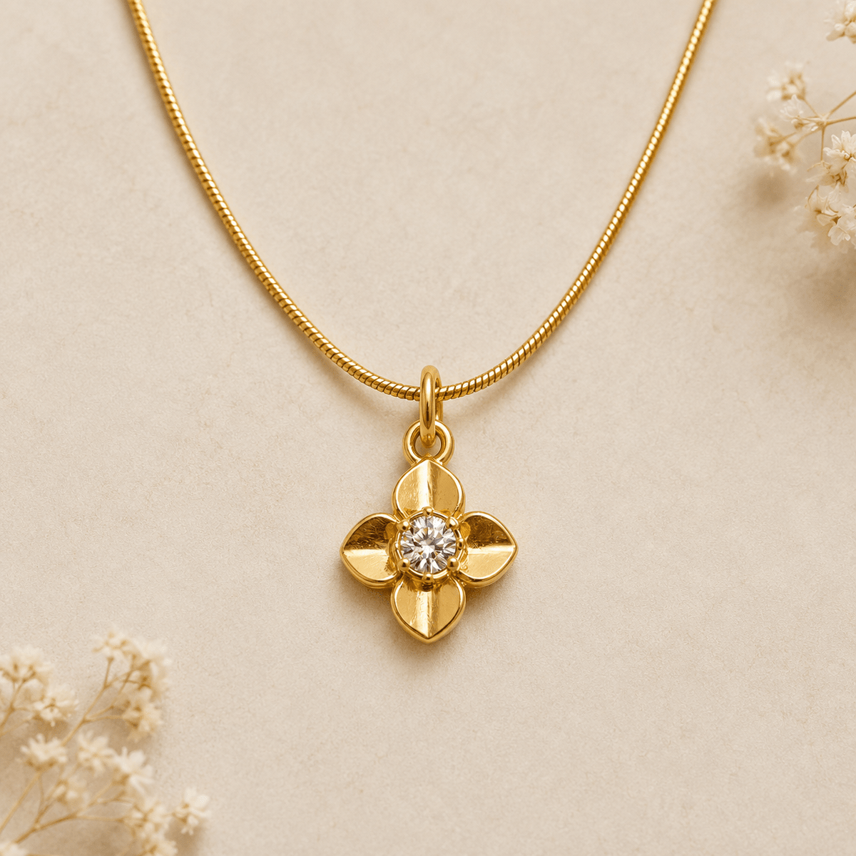 Elegant Crystal Blossom Pendant Necklace for Women - CharmsCrafted