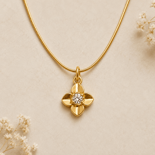 Elegant Crystal Blossom Pendant Necklace for Women - CharmsCrafted
