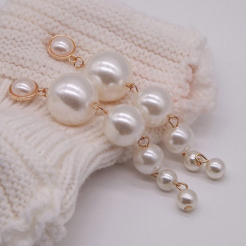Elegant Pearl Cascade Earrings - CharmsCrafted