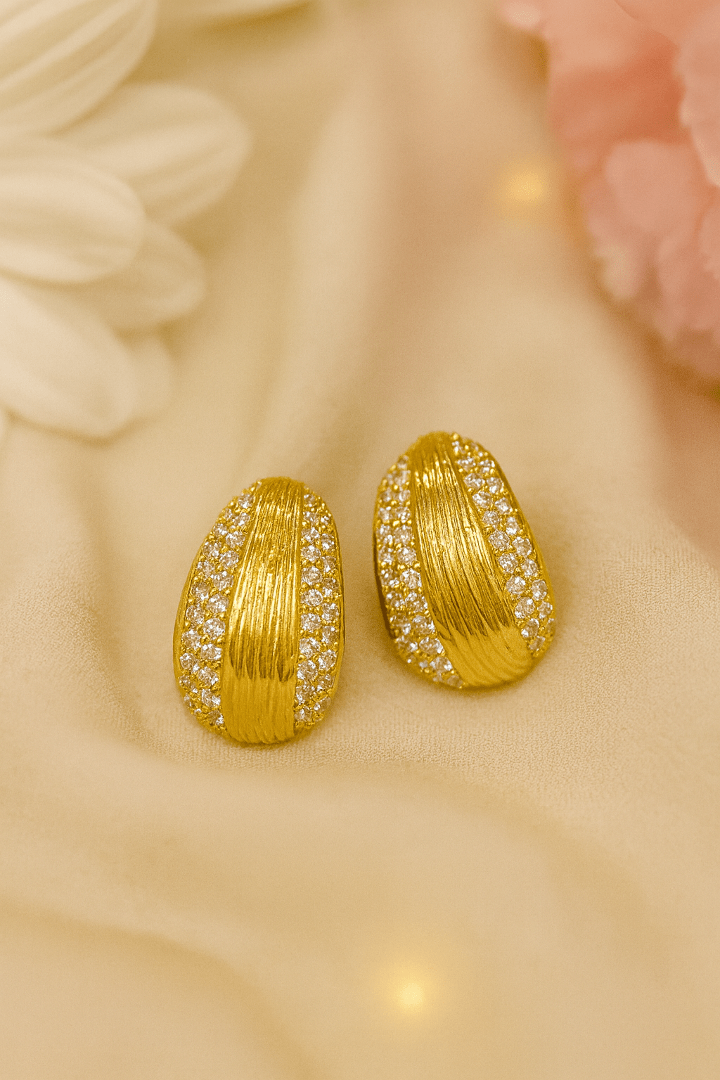 Closeup detail of Eternity Gold Plated studs - CharmsCrafted