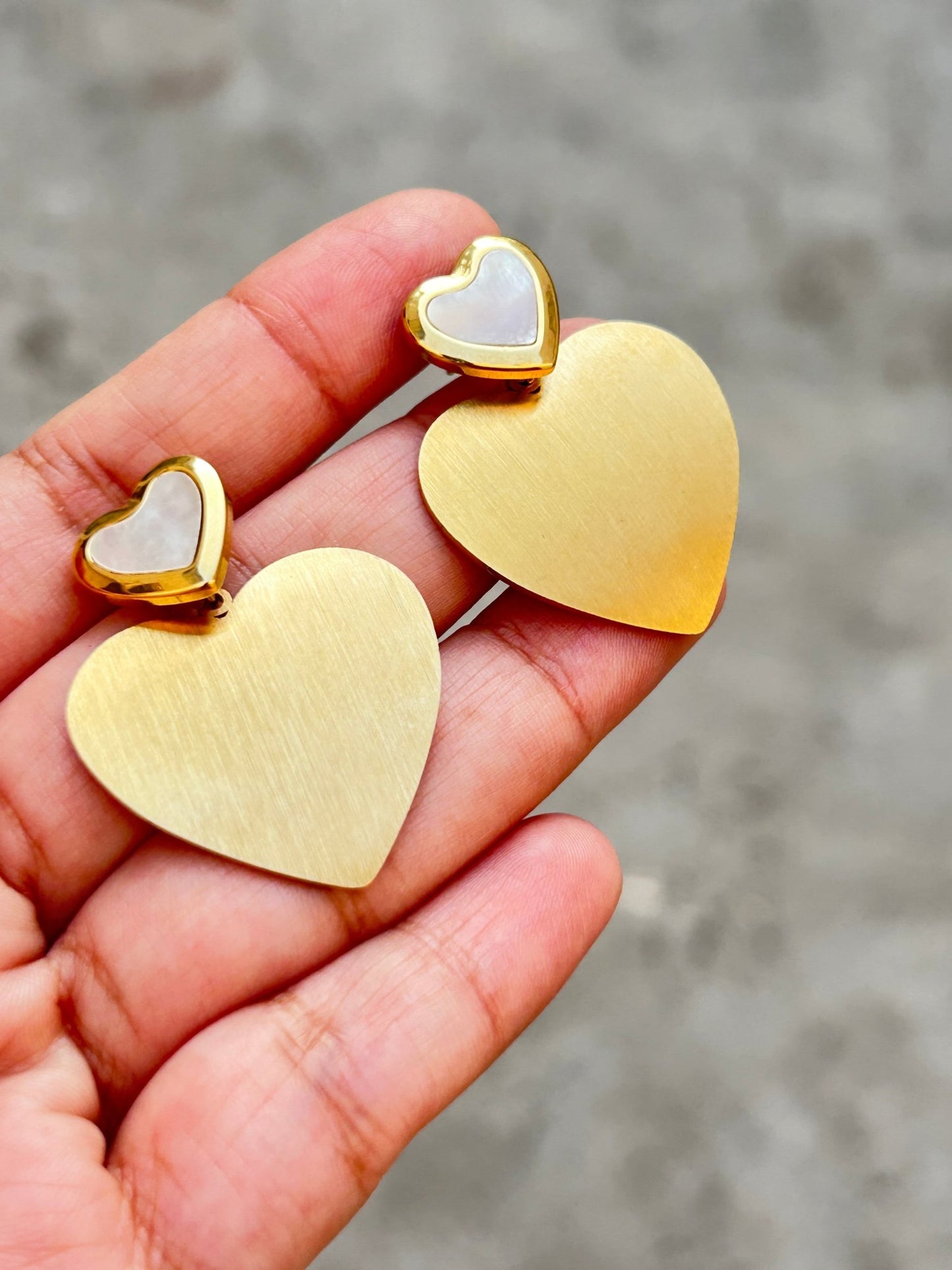 Golden Amour Heart Earrings - CharmsCrafted