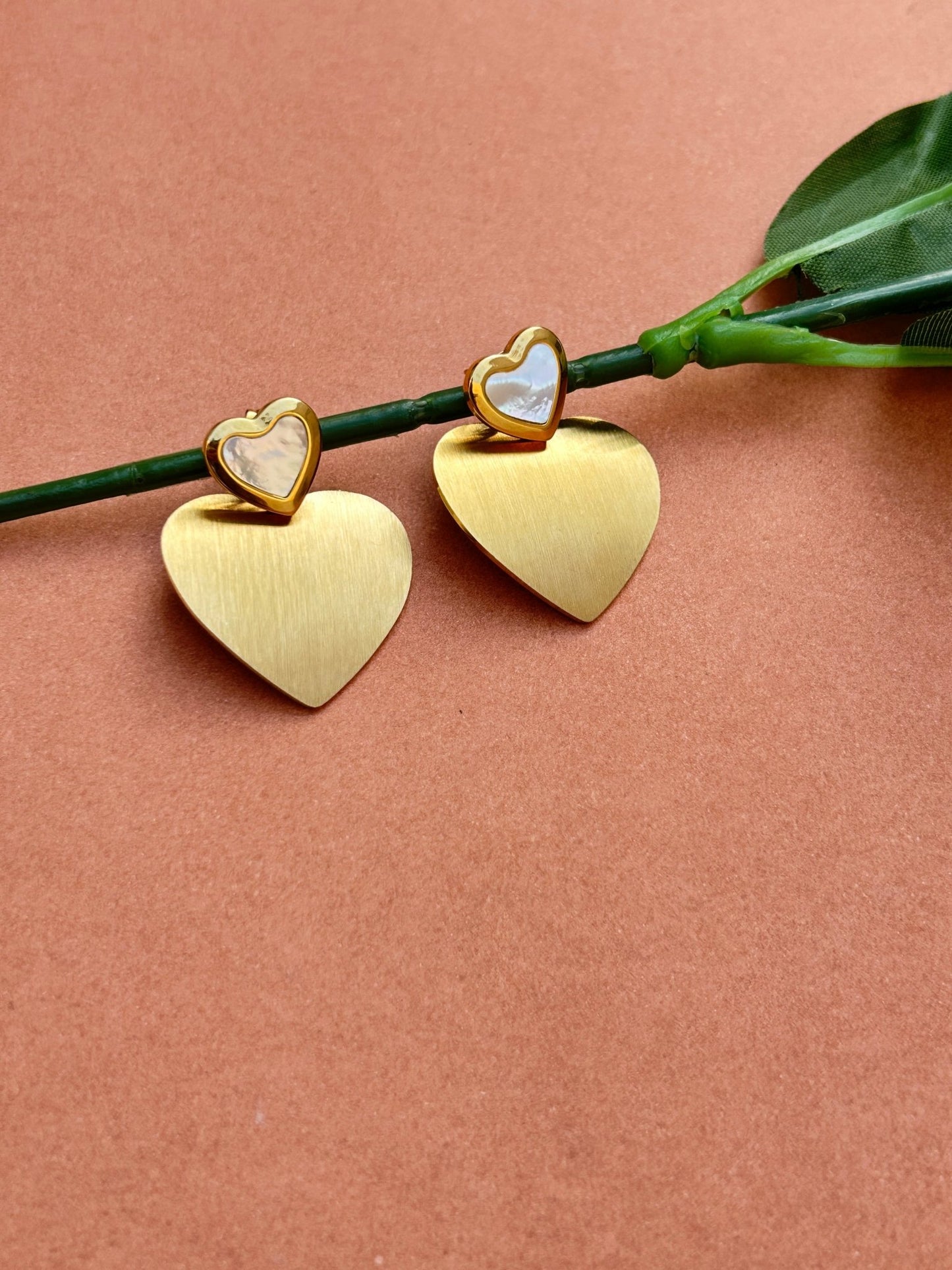 Golden Amour Heart Earrings - CharmsCrafted