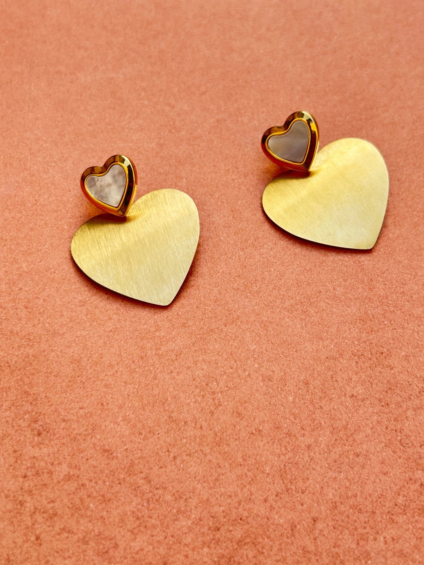Golden Amour Heart Earrings - CharmsCrafted