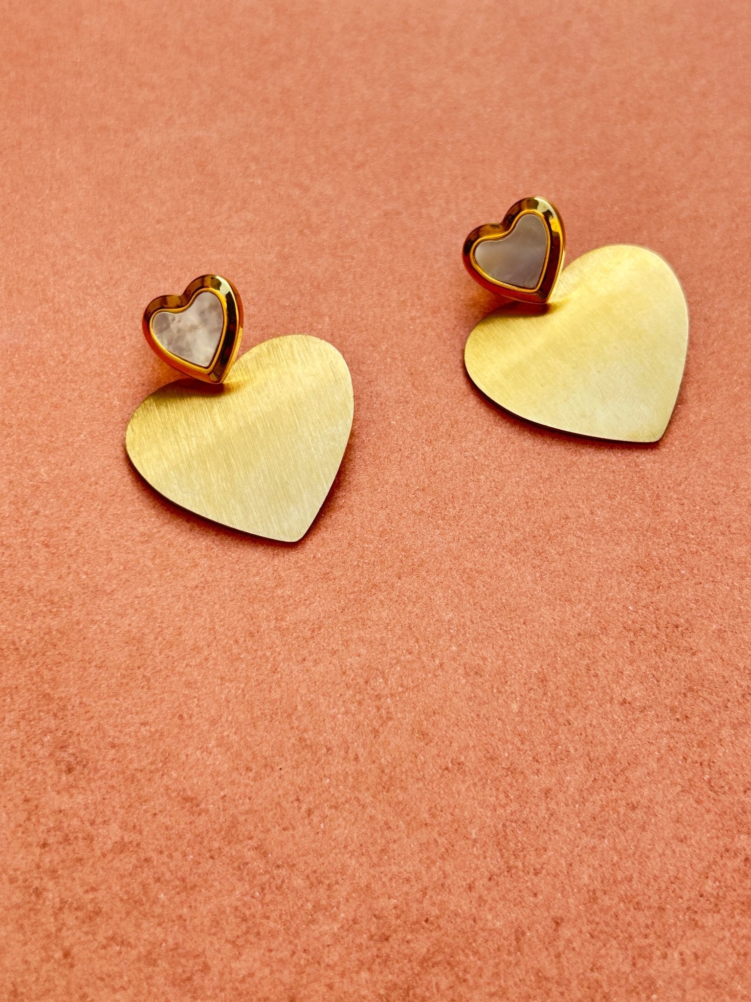 Golden Amour Heart Earrings - CharmsCrafted
