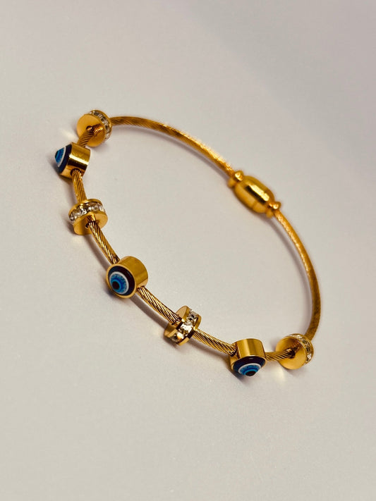 Golden Glamour Evil Eye Bracelets(Set of 2) - CharmsCrafted