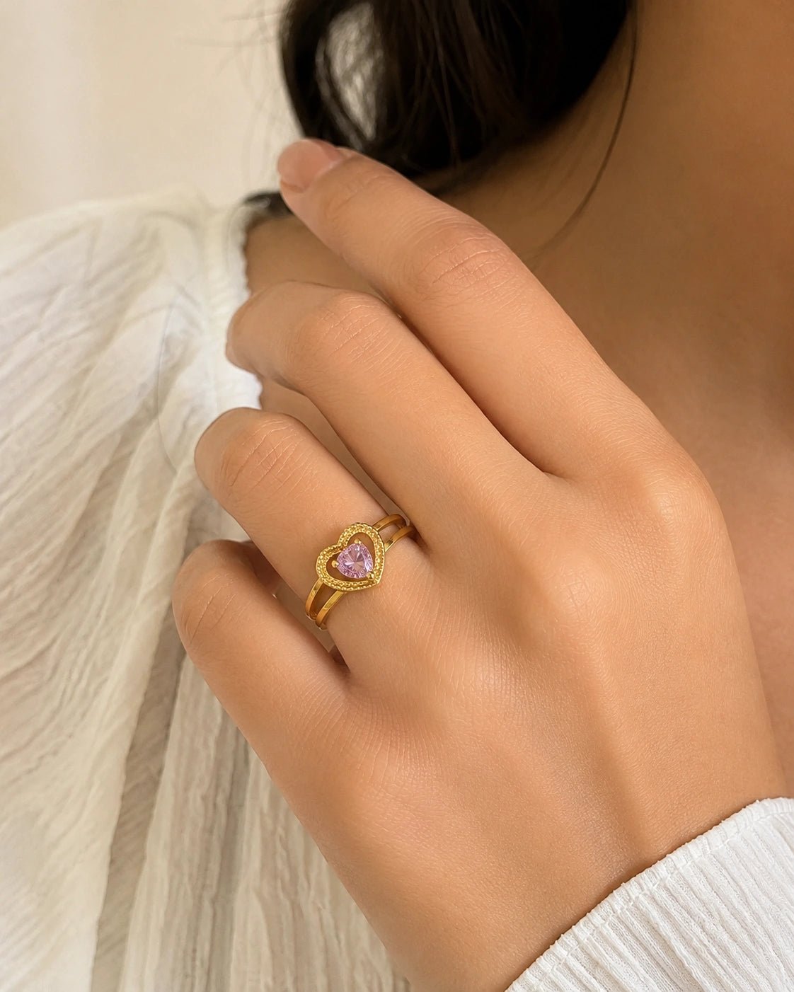 Golden Heart Ring - CharmsCrafted