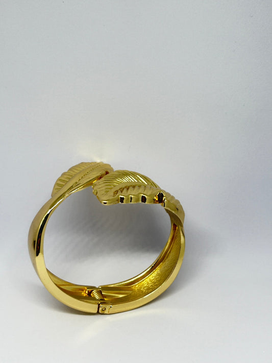 Golden Leaf Embrace Bracelet – Nature’s Elegance - CharmsCrafted