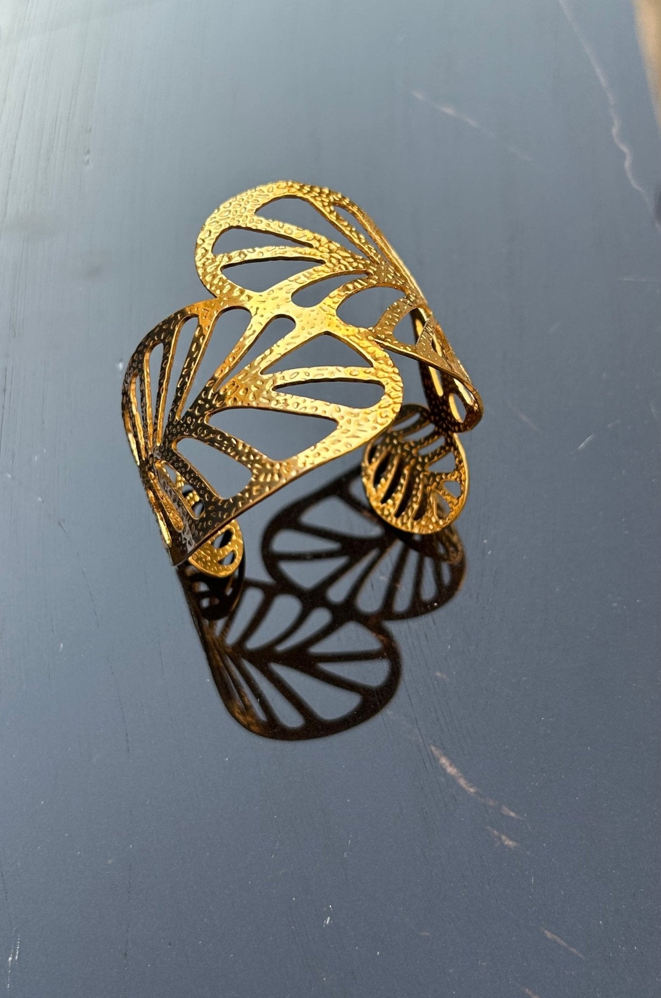 Golden Petal Cuff - CharmsCrafted