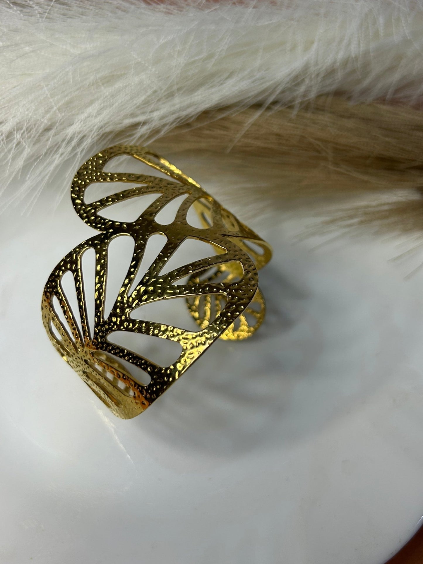 Golden Petal Cuff - CharmsCrafted