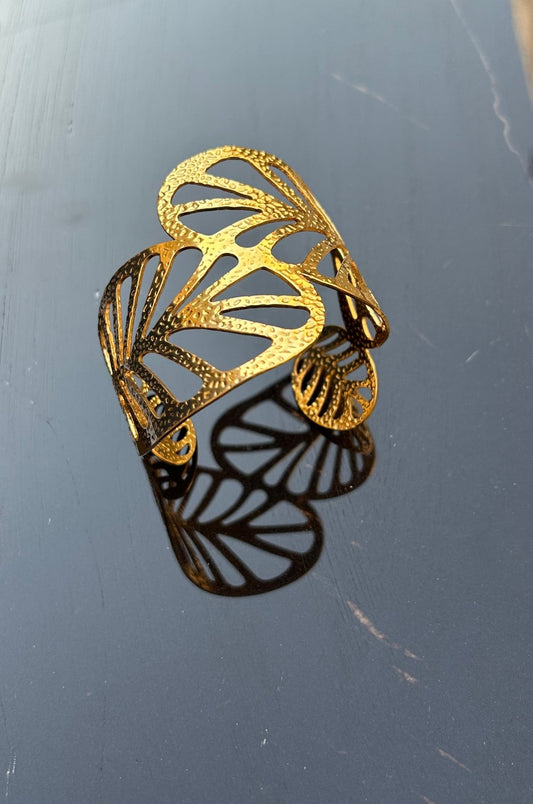 Golden Petal Cuff - CharmsCrafted
