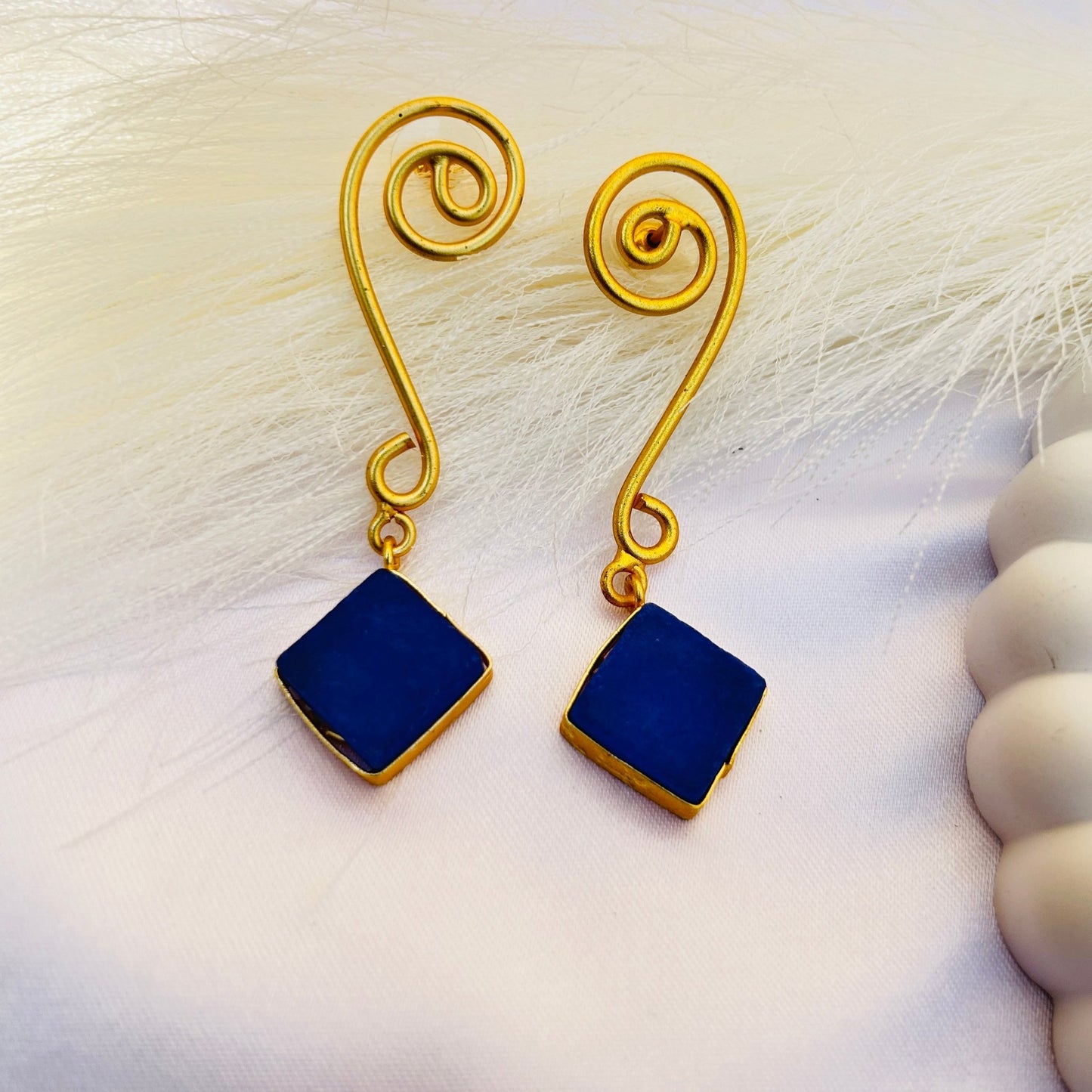 Golden Rose Whirl Earrings - CharmsCrafted