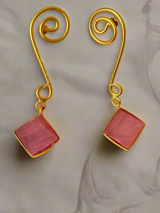 Golden Rose Whirl Earrings - CharmsCrafted