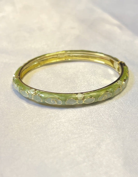 Green and blue Enamel bangle - CharmsCrafted
