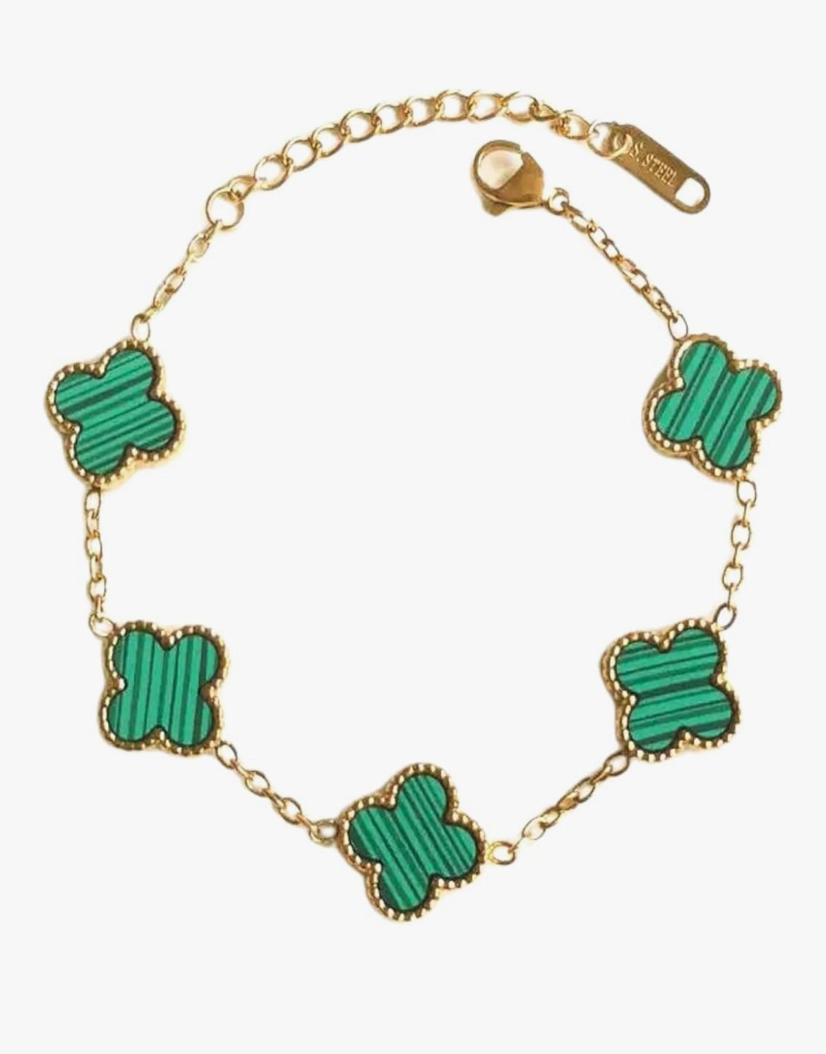 Green clover bracelet - CharmsCrafted