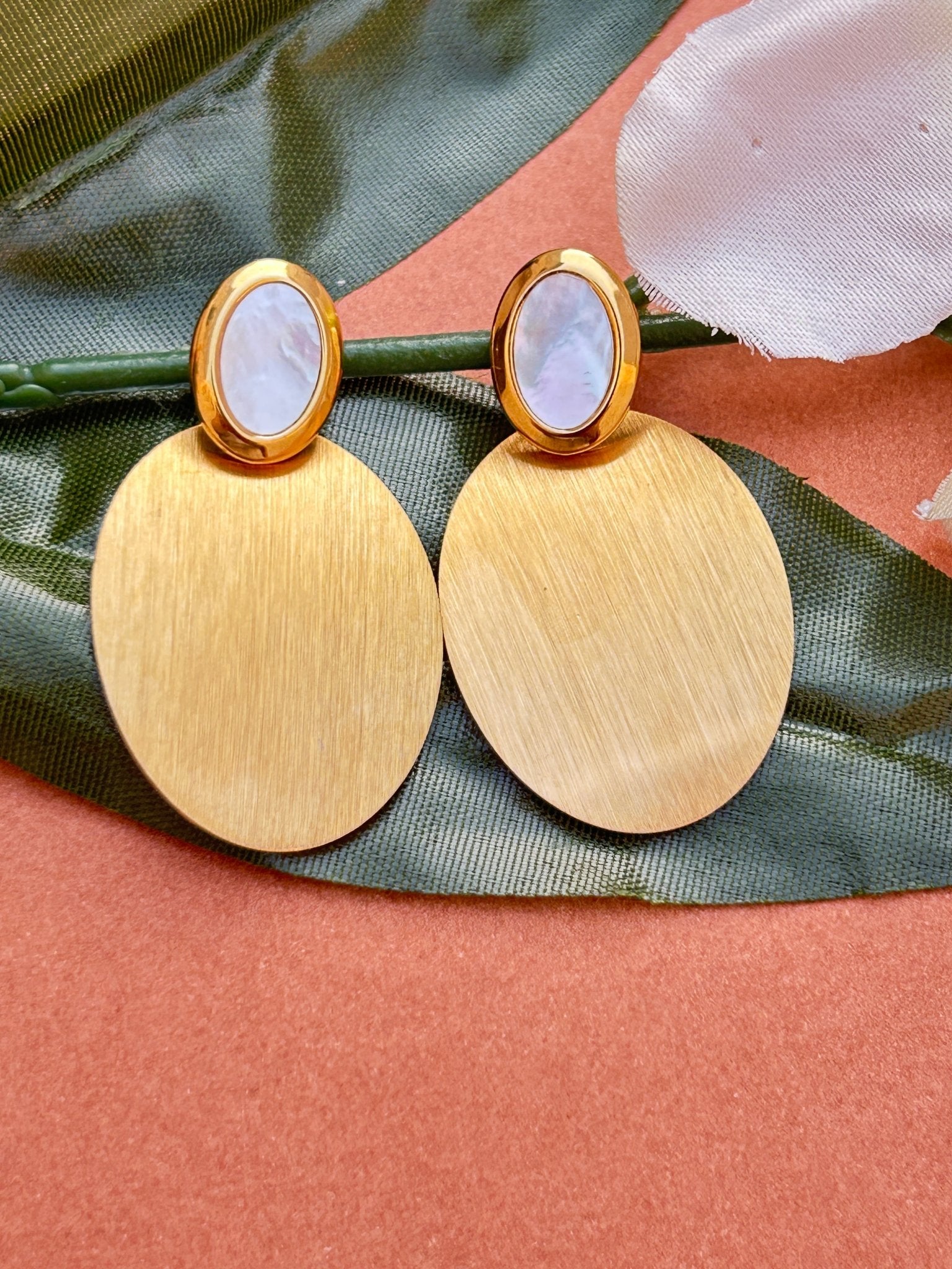 Luna Glow Matte Gold Earrings - CharmsCrafted