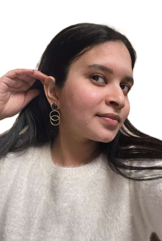 Midnight Halo Statement Earrings - CharmsCrafted